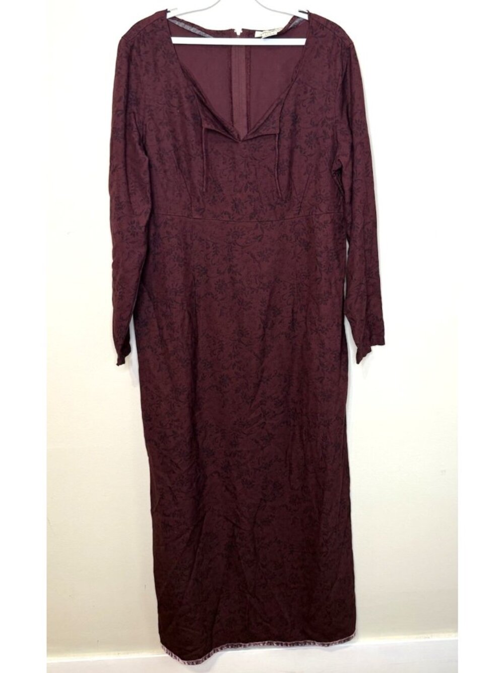 Vintage 90s Eddie Bauer Dress Floral Flowers Maxi Dark Romantic